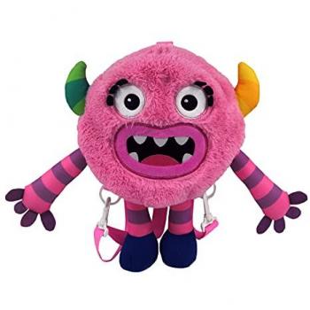 Mochila de Peluche Momonsters Haha, 35 cm, Producto Oficial, Color Rosa