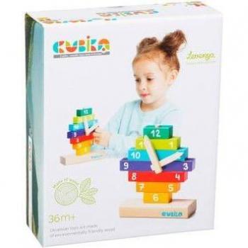 Cubika Juego de Construcción de Madera Mi Primer Reloj