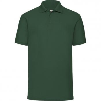 Polo de Manga Corta Piqué para Hombre Fruit of the Loom 65/35 Verde Botella - Talla 2XL