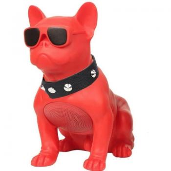 Altavoz Bluetooth portátil inalámbrico HD Bulldog con sonido de alta definición, función manos libres, recargable mediante entrada USB y diseño compacto en color rojo