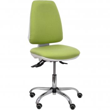Silla de Oficina Elche Asincronía Bali Color Blanco y Verde Oliva con Ruedas para Parqué Modelo 552CRRP