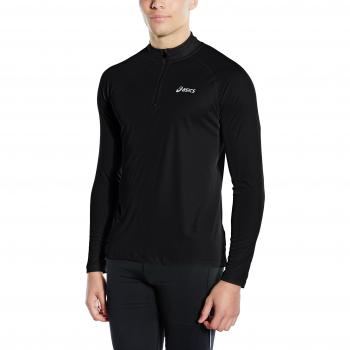 ASICS 110410 - Camiseta de Manga Larga con Media Cremallera para Hombre, Color Negro, Talla 2XL