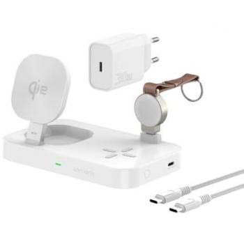 Cargador Inalámbrico 25W Qi2 Trident para Smartphone, Auriculares y Reloj Inteligente - Blanco