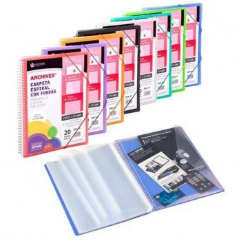 Carpeta Archivex-Star Canguro A4 60 Fundas Espiral Polipropileno Verde Claro