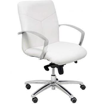 Piqueras y Crespo Sillón de recepción ergonómico con Mecanismo basculante y Regulable en Altura Asiento y Respaldo tapizados en similpiel Color Blanco Modelo Caudete Confidente