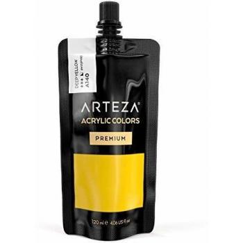 ARTEZA Pintura acrílica para manualidades y arte | Tubo de 120 ml | Acrílico de color Amarillo Intenso