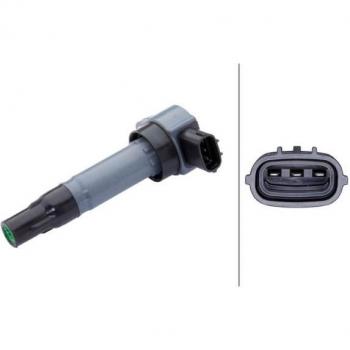 Bobina de encendido HELLA 5DA 358 168-131 - 14V - 3 polos - Bobina de encendido cavidad bujía - atornillado