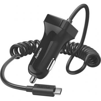 Cargador de Auto Hama USB-C 12W 1m Negro