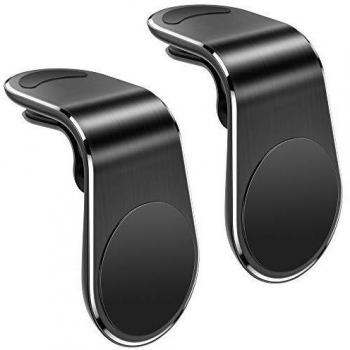 UIHOL Soporte Movil Coche 2 Unidades, Soporte Movil Coche Magnético para Ventilación Duradero Mini Iman Soporte Teléfono Coche Universal con Rejillas del Aire para iPhone Samsung Huawei Smartphone