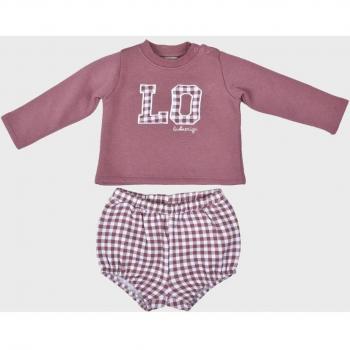 Conjunto de bebé niño rosa con dibujo frontal