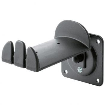 K&M 16310 Wall Mount for 2 Standard Headphones & 2 In-Ear Headphones, Black