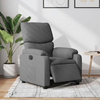 Sillón reclinable eléctrico de tela en colores gris claro, gris oscuro y negro, ideal para dormitorio, cómodo, tipo silla relax y sofá