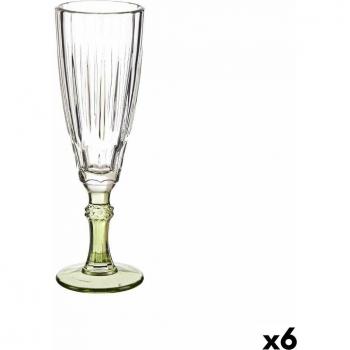 Copa de Champán Vivalto Exótica Cristal Verde 6 Unidades (170 ml)
