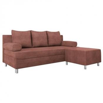 Conjunto de sofá cama tapizado Comfivo 108 con función de descanso y caja de ropa de cama, color marrón