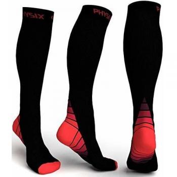Physix Gear Sport Calcetines de La Compresión para Hombres y Mujeres, El Mejor Ajuste Atlético Graduado. Impulso, Resistencia, Circulación y Recuperación - ¡Incluye Ebook Gratis!