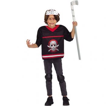 Disfraz de Asesino de Hockey para niño - Incluye máscara, jersey con estampado de sangre, pantalones y cuchillo de juguete