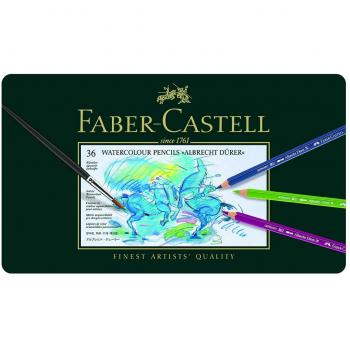 Faber-Castell 117536 - Estuche de metal con 36 ecolápices acuarelables, multicolor