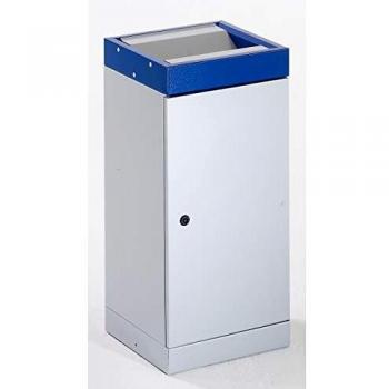 Contenedor de reciclaje con tapa oscilante, capacidad 70 l, color azul
