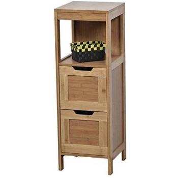 Bamboo Bathroom Storage Cabinet with 2 Drawers and 1 Shelf