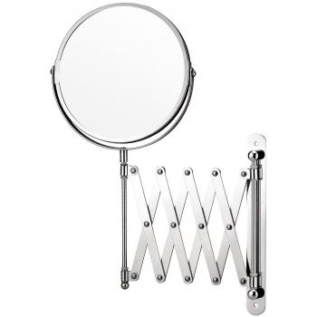 Top Home Solutions Lupa montado en la pared Maquillaje Espejo Extensible afeitar Espejo de maquillaje doble cara espejo de tocador cuarto de baño giratorio