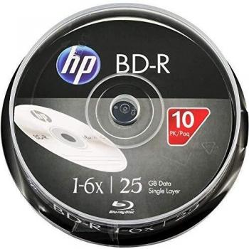 HP BD-R 6 Discos BLU-Ray, 25 GB - 10 Discos para Tartas