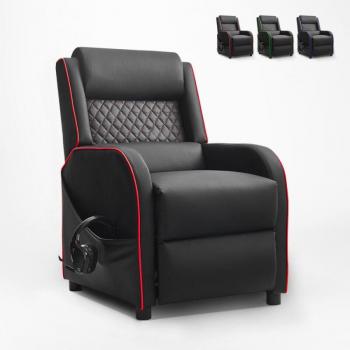 Silla Gaming Reclinable con Reposapiés en Polipiel Challenge - Roja