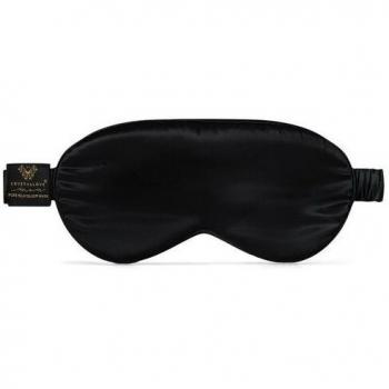 Crystallove Men Silk Eye Mask Sleep Mask Black 1 pc