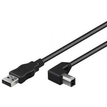 Cable USB 2.0 A macho a B macho angulado 90°, 1 m