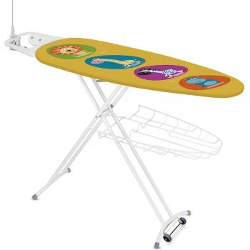 Rayen 6134 - Tabla de planchar, con ruedas y bandeja para colocar la ropa, 120 x 40 cm