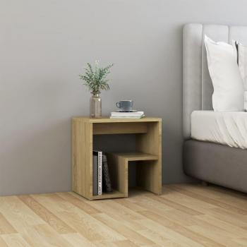 Mesita de noche de roble Sonoma 40x30x40 cm madera multicapa