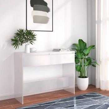 Mesa consola de aglomerado blanco 100x35x76,5 cm