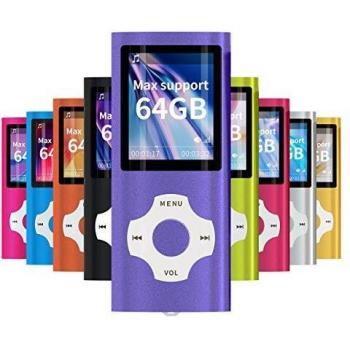 mymahdi MP4 MP3/portátil, 1.8 Inch devaient Purple with and LED Screen scheda di Memoria Slot, MAX Soporte 128 GB é T TF Card