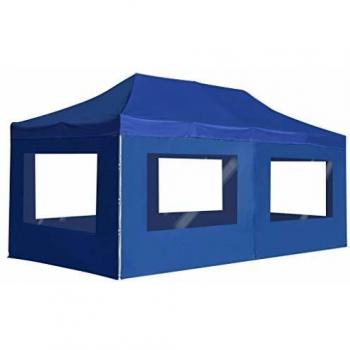Professional Folding Party Tent with Walls, Aluminum, 6x3m (19.7'x9.8'), Blue