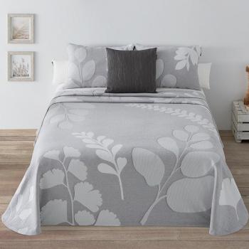 Colcha jacquard algodón con dibujo de hojas