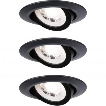 Set de 3 Luminarias Empotradas LED Orientables 4.8W 3000K Negro Mate