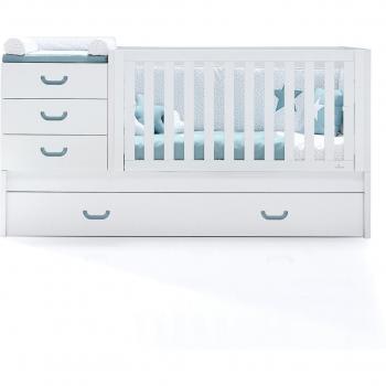 Cuna Convertible Sero Joy Mare Alondra en Verde-Agua con Cama Nido