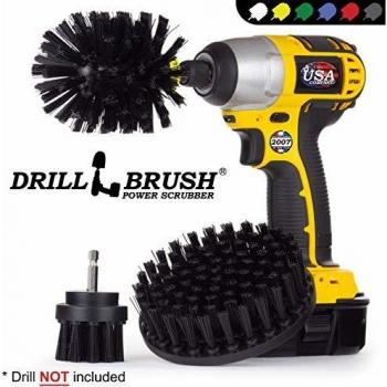 Drillbrush Heavy Duty Drill Powered Kit de Limpieza del cepillo usado para la parrilla de limpieza y otras tareas de servicio pesado de fregado negro
