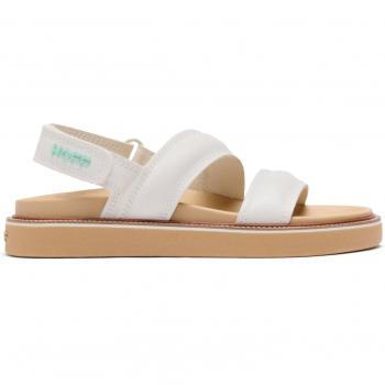 Hoff Road Women's Flat Sandals in Off White Leather