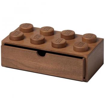 LEGO Wooden 8-Drawer Desk Organizer in Dark Oak Stain