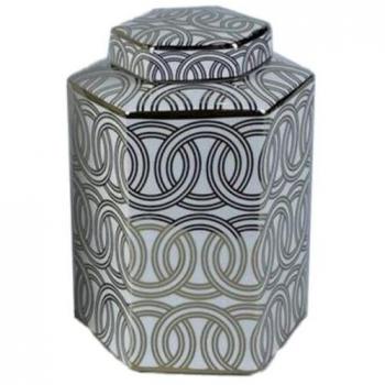 Tibor DKD Home Decor Porcelana Dorado Blanco Oriental 17 x 15 x 24 cm