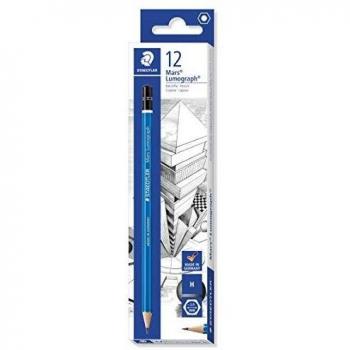 STAEDTLER Mars - Lápices de madera, Grafito, H, paquete de 12 unidades