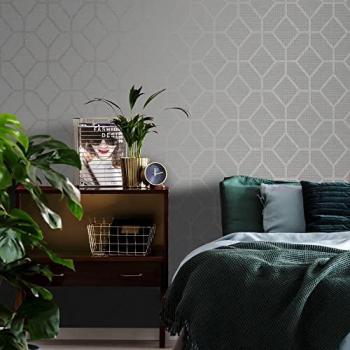 Asscher Geo Beige Removable Strippable Vinyl Wallpaper