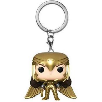 Funko Pop! Llavero: Mujer Maravilla 1984 - Wonder Woman Gold Power Pose, Multicolor, 2