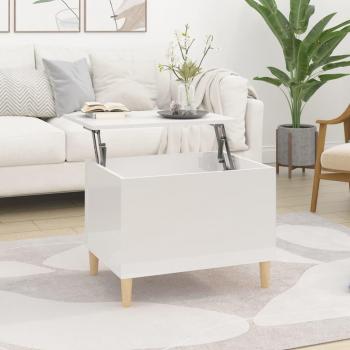 Mesa de centro blanca pulida de madera multicapa 60x44,5x45 cm