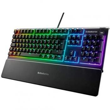 Teclado Gaming Mecánico SteelSeries Apex 3 con Iluminación RGB y Reposamuñecas Magnético - Diseño Francés AZERTY