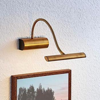 Lindby Lámpara LED para cuadros Rakel, Aplique de pared moderno en latón envejecido, fabricada en metal, ideal para salón y comedor, con 1 llama