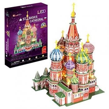 Puzzle 3D San Basilio LED, Puzzles 3D Adultos, Maquetas para Montar Adultos, Rompecabezas Niños, Puzzles 3D, Puzles 3D Adulto, Juegos De Montar, 224 Piezas, 240 Min