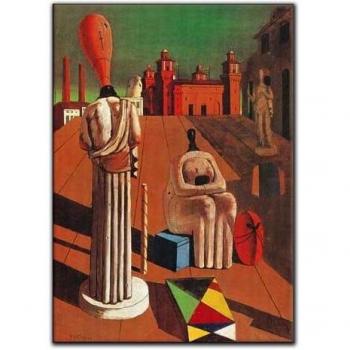 Artopweb Panel Decorativo con Diseño De Chirico Le Muse Inquietanti, Madera, Multicolor, 28x3x40 cm