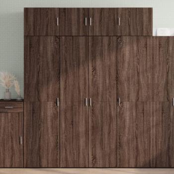 Armario de Madera de Ingeniería Marrón Roble 80x42,5x225 cm en Cartón