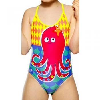 Turbo Traje De Baño Multicolor De Tiras Finas Octopuss Para Niñas 7-8 Años